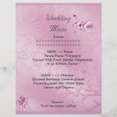Hochzeitmenü Programm Rosa Schwäne Set (Vorderseite)