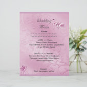 Hochzeitmenü Programm Rosa Schwäne Set (Stehend Vorderseite)