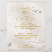 Hochzeitmenü Programm Swans Cream White Bow Set (Vorderseite)