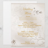 Hochzeitmenü Programm Swans Cream White Bow Set (Vorne/Hinten)