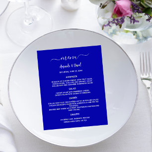 Hochzeitmenü royblau, einfach