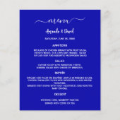 Hochzeitmenü royblau, einfach (Vorderseite)