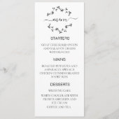 Hochzeitmenü schwarz-weiß menükarte (Vorderseite)