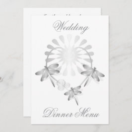 Hochzeitmenü Silberdrachenfliegen Herz Menükarte
