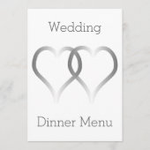 Hochzeitmenü Silberherzen Menükarte (Vorderseite)