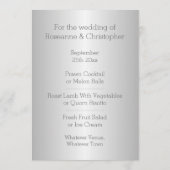 Hochzeitmenü Silberherzen Menükarte (Rückseite)