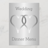 Hochzeitmenü Silberherzen Menükarte (Vorderseite)