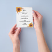 Hochzeitmenü Sonnenblumen Pampas Gras Budget Flyer (Gruppe)