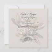 Hochzeitmenü Vorlage für die südliche Magnolia-Blu (Vorderseite)