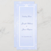 Hochzeitmenü Vorlage Winter Schneeflocken Blau Wei (Vorne/Hinten)
