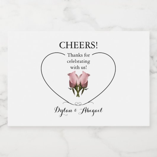 HochzeitMini-Sparkling Weinflaschen-Etikett mit Ro Schaumweinetikett (Einzelnes Label)