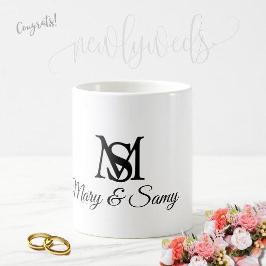 Hochzeitmongramm Elegant Einfaches Chic Kaffeetasse
