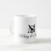 Hochzeitmongramm Elegant Einfaches Chic Kaffeetasse (Vorderseite Links)