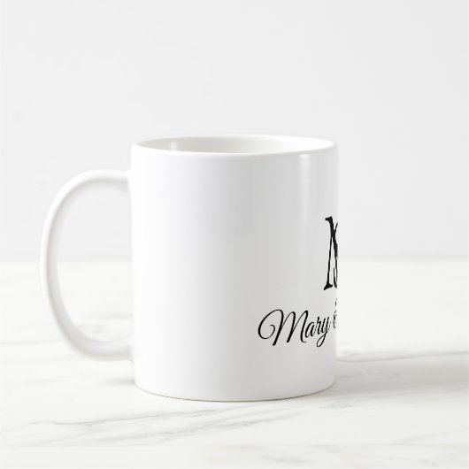 Hochzeitmongramm Elegant Einfaches Chic Kaffeetasse (Links)