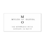 Hochzeitmongramm-Elegante Rücksendeadresse Permastempel (Design)