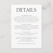 Hochzeitmongramm - Elegante Schwarz-weiße Details Begleitkarte (Vorderseite)