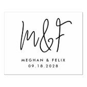 Hochzeitmongramm - Moderne Skriptnamen Gummistempel (Prägung)