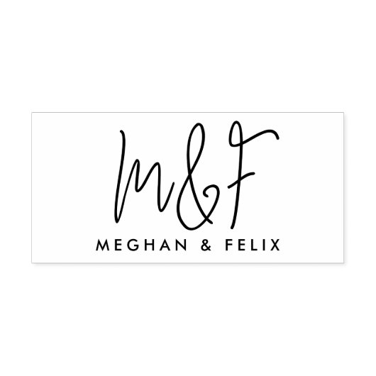 Hochzeitmongramm - Moderne Skriptnamen Permastempel (Design)