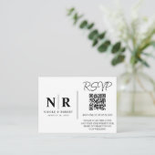 Hochzeitmongramm UAWG QR Code Foto Elegant Begleitkarte (Stehend Vorderseite)
