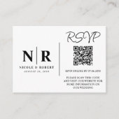 Hochzeitmongramm UAWG QR Code Foto Elegant Begleitkarte (Vorderseite)