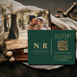 Hochzeitmongramm UAWG QR Code Foto Elegant Begleitkarte