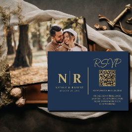Hochzeitmongramm UAWG QR Code Foto Elegant Begleitkarte