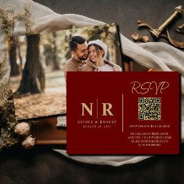 Hochzeitmongramm UAWG QR Code Foto Elegant Begleitkarte