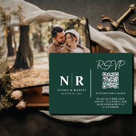Hochzeitmongramm UAWG QR Code Foto Elegant Begleitkarte