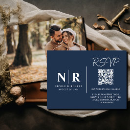 Hochzeitmongramm UAWG QR Code Foto Elegant Begleitkarte