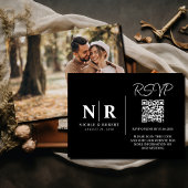 Hochzeitmongramm UAWG QR Code Foto Elegant Begleitkarte