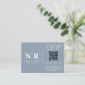 Hochzeitmongramm UAWG QR Code Foto Elegant Begleitkarte (Stehend Vorderseite)