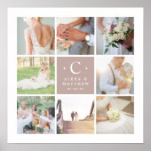 Hochzeitmonogramm 8 FotoCollage Poster (Vorne)