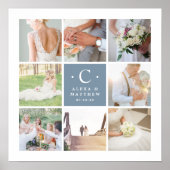 Hochzeitmonogramm 8 FotoCollage Poster (Vorne)
