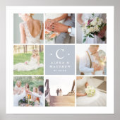 Hochzeitmonogramm 8 FotoCollage Poster (Vorne)