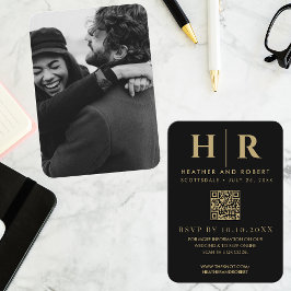 Hochzeitmonogramm-Foto-UAWG QR-Code Begleitkarte