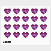 Hochzeitmonogramm-lila Rose Herz-Aufkleber (Blatt)