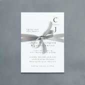 Hochzeitmonogramm - Moderner Schwarz-weißer QR-Cod Einladung