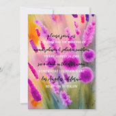 Hochzeitmonogramm QR-Code Wiese Lila grün Einladung (Vorderseite)