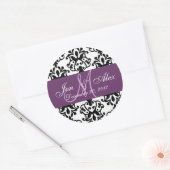 Hochzeitmonogramm Rett Datum Damaskop-Siegel Runder Aufkleber (Umschlag)