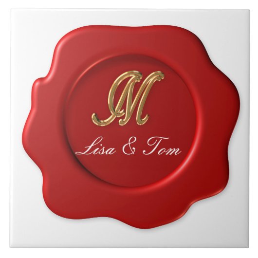 Hochzeitmonogramm-Siegel Fliese (Vorderseite)