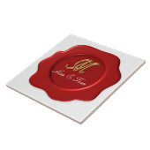 Hochzeitmonogramm-Siegel Fliese (Seite)