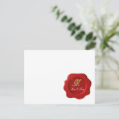 Hochzeitmonogramm-Siegel Postkarte (Stehend Vorderseite)