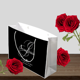 Hochzeitmutter des Bride-Geschenks elegante Monogr Große Geschenktüte