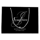 Hochzeitmutter des Bride-Geschenks elegante Monogr Große Geschenktüte (Rückseite)