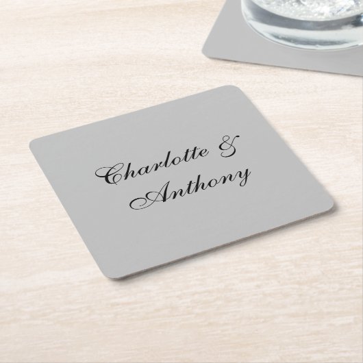 Hochzeitname Klassisches Handschriftendesign Rechteckiger Pappuntersetzer (angewinkelt)