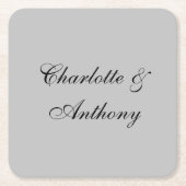 Hochzeitname Klassisches Handschriftendesign Rechteckiger Pappuntersetzer (Vorderseite)