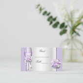 Hochzeitname Place Lavender Lila Lilac 3 Platzkarte (Stehend Vorderseite)