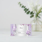 Hochzeitname Place Lavender Lila Lilac 4 Platzkarte (Stehend Vorderseite)