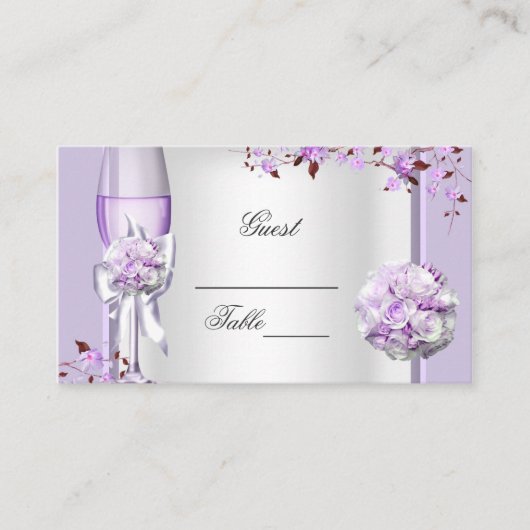 Hochzeitname Place Lavender Lila Lilac 4 Platzkarte (Vorderseite)