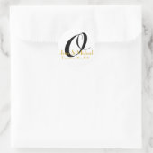 Hochzeitnamen und Datum Monogramm Aufkleber Gold (Tasche)